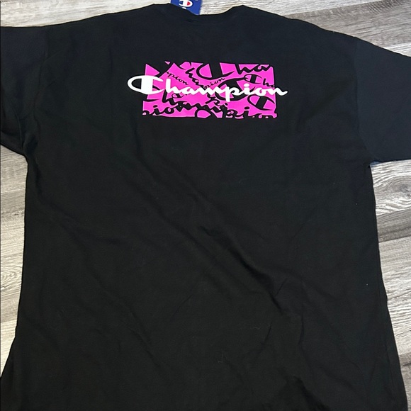 Champion Men's Black Tee with Logo - Picture 3 of 4